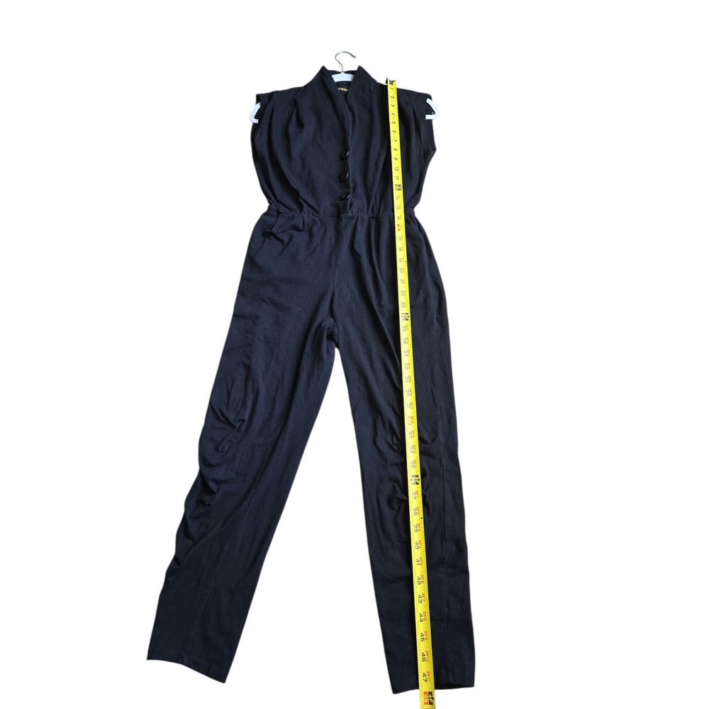 Nooworks Magic Cuit Black Cotton Lycra Sleeveless Button Front Jumpsuit XS - Picture 13 of 14